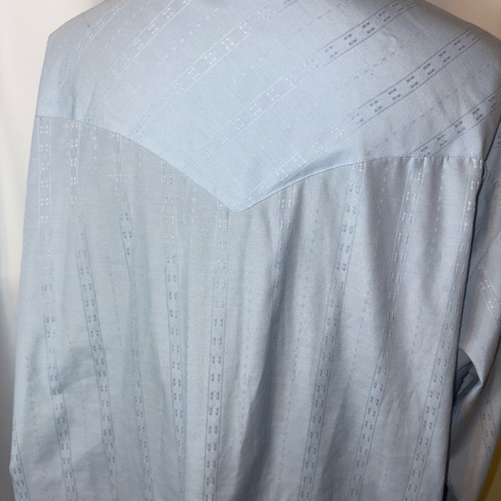 Vintage Western Blue Pearl Snap Shirt XLT - Picture 8 of 9
